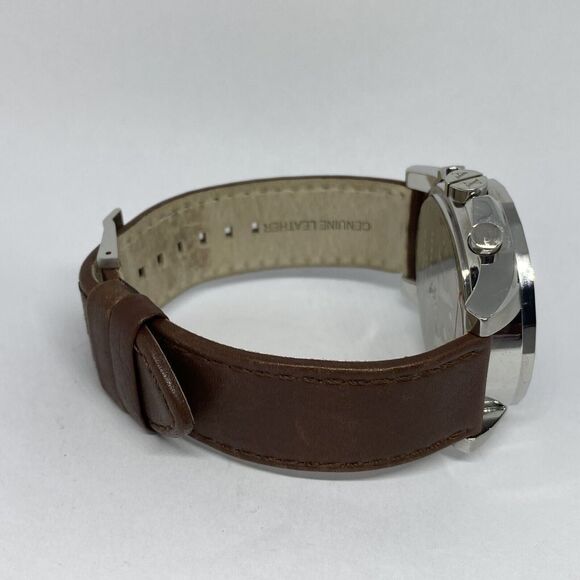 Armani Exchange AR-2501 Men's Brown Leather Analog Blue Dial Quartz Watch JK230 - Picture 12 of 12